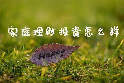 家庭理财投资怎么样_https://m.15771688.com_期货开户_第1张