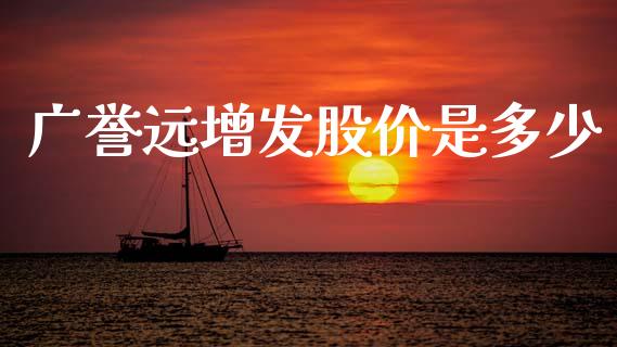 广誉远增发股价是多少_https://m.15771688.com_期货开户_第1张