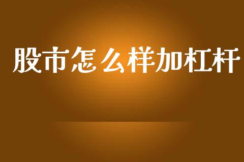 股市怎么样加杠杆_https://m.15771688.com_期货手续费_第1张