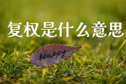 复权是什么意思_https://m.15771688.com_道指实时行情_第1张