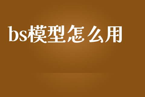 bs模型怎么用_https://m.15771688.com_期货手续费_第1张