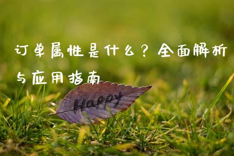 订单属性是什么？全面解析与应用指南_https://m.15771688.com_美国道指_第1张