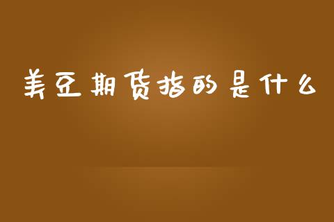美豆期货指的是什么_https://m.15771688.com_美国道指_第1张