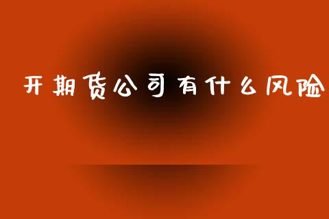开期货公司有什么风险_https://m.15771688.com_期货开户_第1张