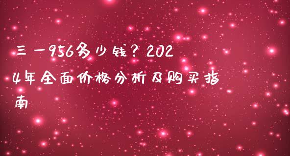 三一956多少钱？2024年全面价格分析及购买指南_https://m.15771688.com_期货开户_第1张