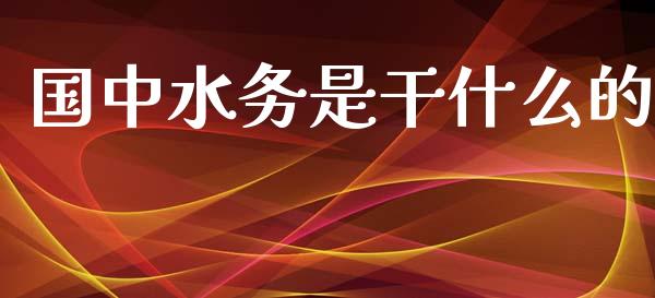 国中水务是干什么的_https://m.15771688.com_期货开户_第1张