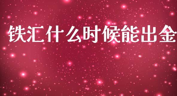 铁汇什么时候能出金_https://m.15771688.com_期货开户_第1张