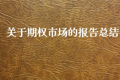 关于期权市场的报告总结_https://m.15771688.com_期货开户_第1张