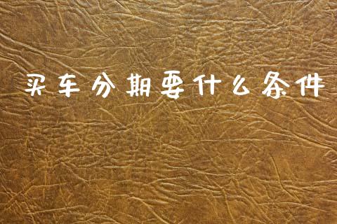 买车分期要什么条件_https://m.15771688.com_期货开户_第1张