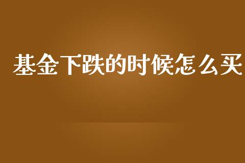 基金下跌的时候怎么买_https://m.15771688.com_期货手续费_第1张