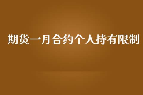 期货一月合约个人持有限制_https://m.15771688.com_期货开户_第1张