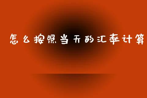 怎么按照当天的汇率计算_https://m.15771688.com_道指实时行情_第1张