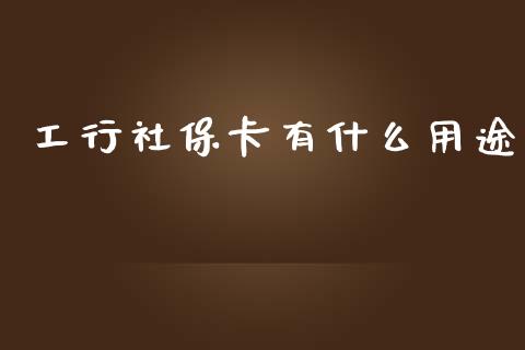 工行社保卡有什么用途_https://m.15771688.com_期货手续费_第1张