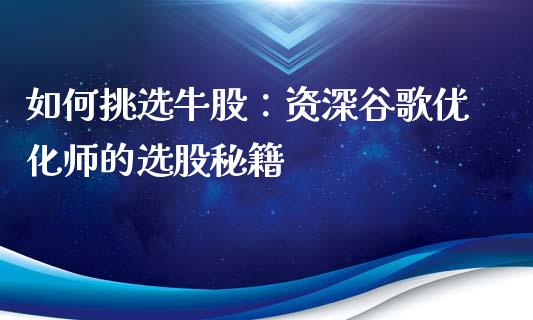 如何挑选牛股：资深谷歌优化师的选股秘籍_https://m.15771688.com_道指实时行情_第1张