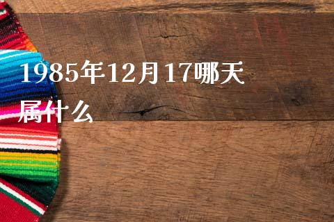 1985年12月17哪天属什么_https://m.15771688.com_美国道指_第1张