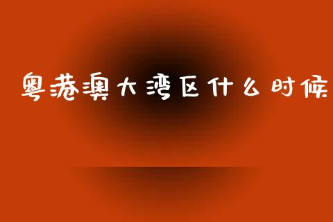 粤港澳大湾区什么时候_https://m.15771688.com_期货开户_第1张