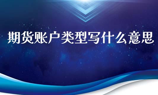 期货账户类型写什么意思_https://m.15771688.com_期货手续费_第1张