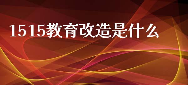 1515教育改造是什么_https://m.15771688.com_期货开户_第1张