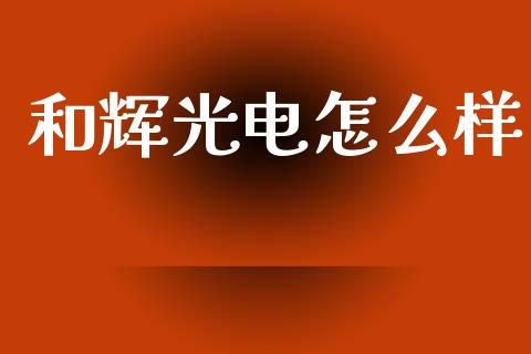 和辉光电怎么样_https://m.15771688.com_美国道指_第1张