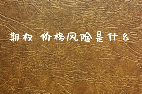 期权 价格风险是什么_https://m.15771688.com_道指实时行情_第1张