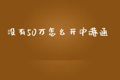 没有50万怎么开沪港通_https://m.15771688.com_美国道指_第1张