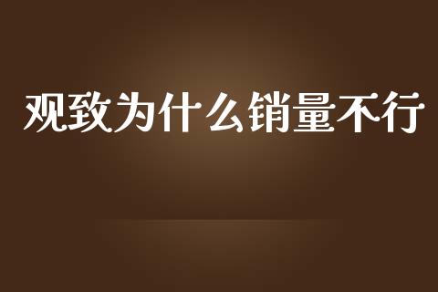 观致为什么销量不行_https://m.15771688.com_美国道指_第1张
