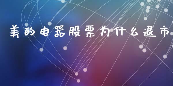 美的电器股票为什么退市_https://m.15771688.com_美国道指_第1张