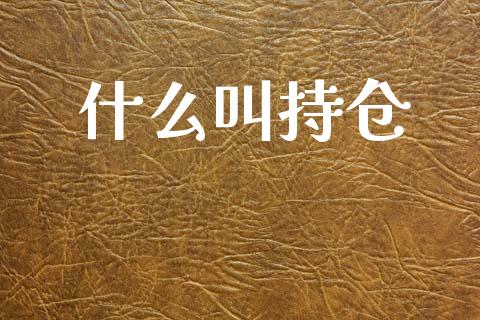 什么叫持仓_https://m.15771688.com_期货开户_第1张