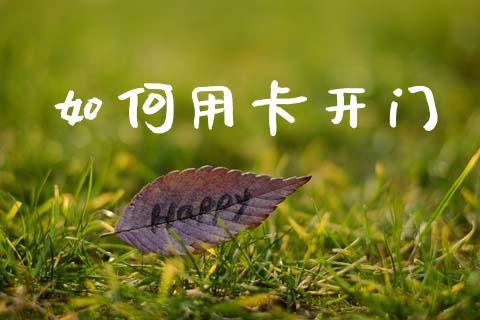如何用卡开门_https://m.15771688.com_美国道指_第1张