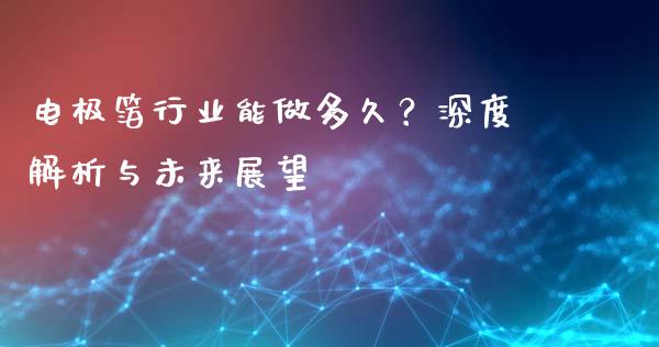 电极箔行业能做多久？深度解析与未来展望_https://m.15771688.com_期货手续费_第1张
