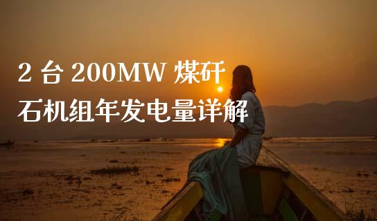 2 台 200MW 煤矸石机组年发电量详解_https://m.15771688.com_美国道指_第1张