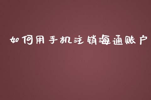 如何用手机注销海通账户_https://m.15771688.com_美国道指_第1张