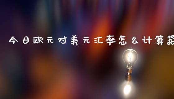 今日欧元对美元汇率怎么计算器_https://m.15771688.com_期货开户_第1张