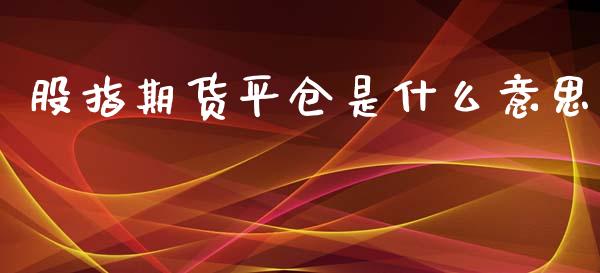 股指期货平仓是什么意思_https://m.15771688.com_期货开户_第1张