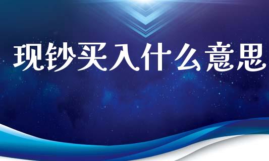 现钞买入什么意思_https://m.15771688.com_期货手续费_第1张
