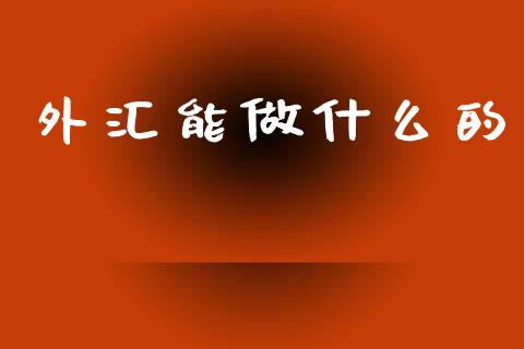 外汇能做什么的_https://m.15771688.com_道指实时行情_第1张