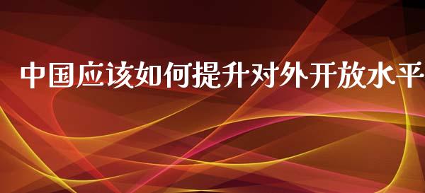 中国应该如何提升对外开放水平_https://m.15771688.com_道指实时行情_第1张