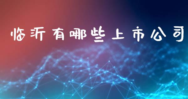 临沂有哪些上市公司_https://m.15771688.com_期货开户_第1张