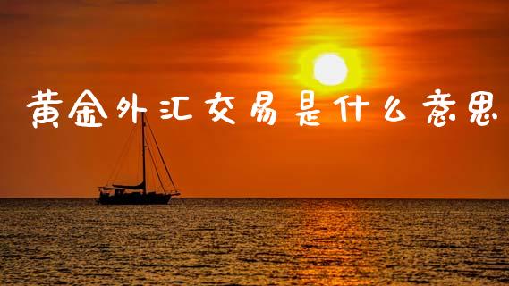 黄金外汇交易是什么意思_https://m.15771688.com_美国道指_第1张