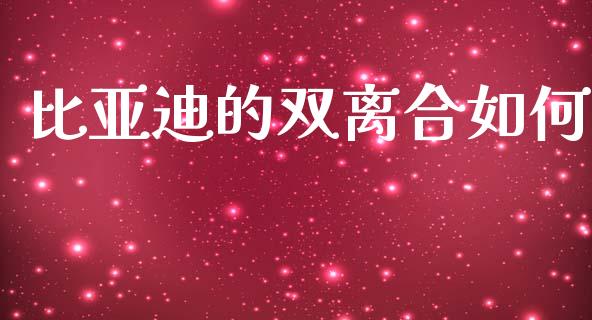 比亚迪的双离合如何_https://m.15771688.com_期货手续费_第1张