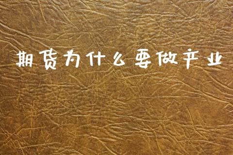 期货为什么要做产业_https://m.15771688.com_道指实时行情_第1张
