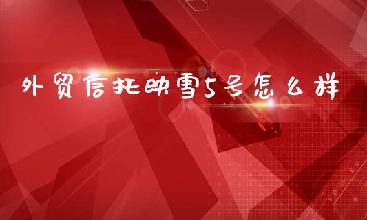 外贸信托映雪5号怎么样_https://m.15771688.com_道指实时行情_第1张