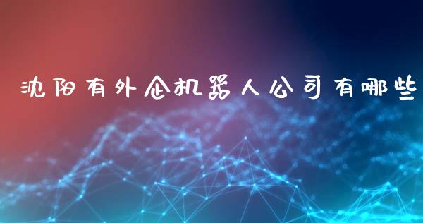 沈阳有外企机器人公司有哪些_https://m.15771688.com_道指实时行情_第1张