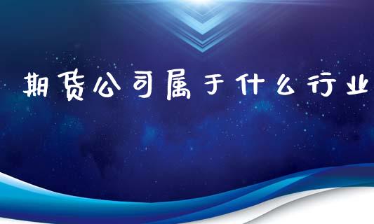 期货公司属于什么行业_https://m.15771688.com_美国道指_第1张