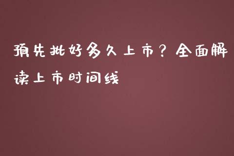 预先批好多久上市？全面解读上市时间线_https://m.15771688.com_期货手续费_第1张
