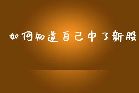 如何知道自己中了新股_https://m.15771688.com_期货手续费_第1张