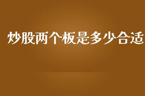 炒股两个板是多少合适_https://m.15771688.com_期货开户_第1张