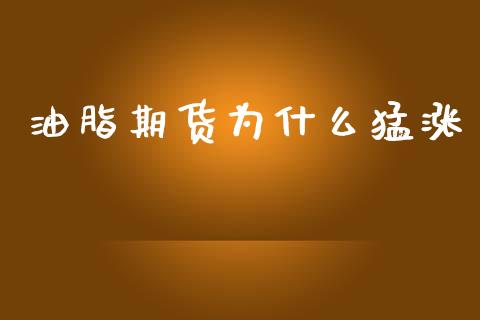 油脂期货为什么猛涨_https://m.15771688.com_期货手续费_第1张