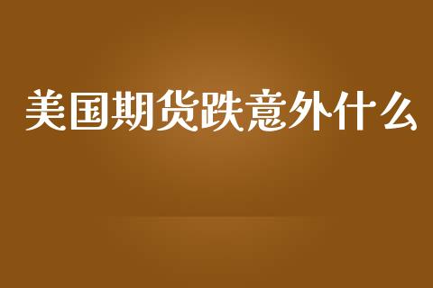 美国期货跌意外什么_https://m.15771688.com_期货手续费_第1张