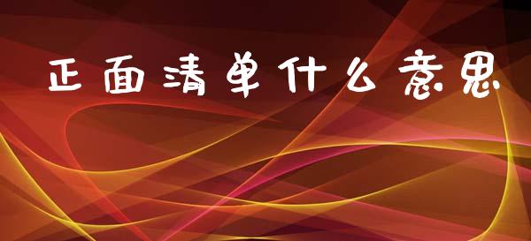 正面清单什么意思_https://m.15771688.com_道指实时行情_第1张